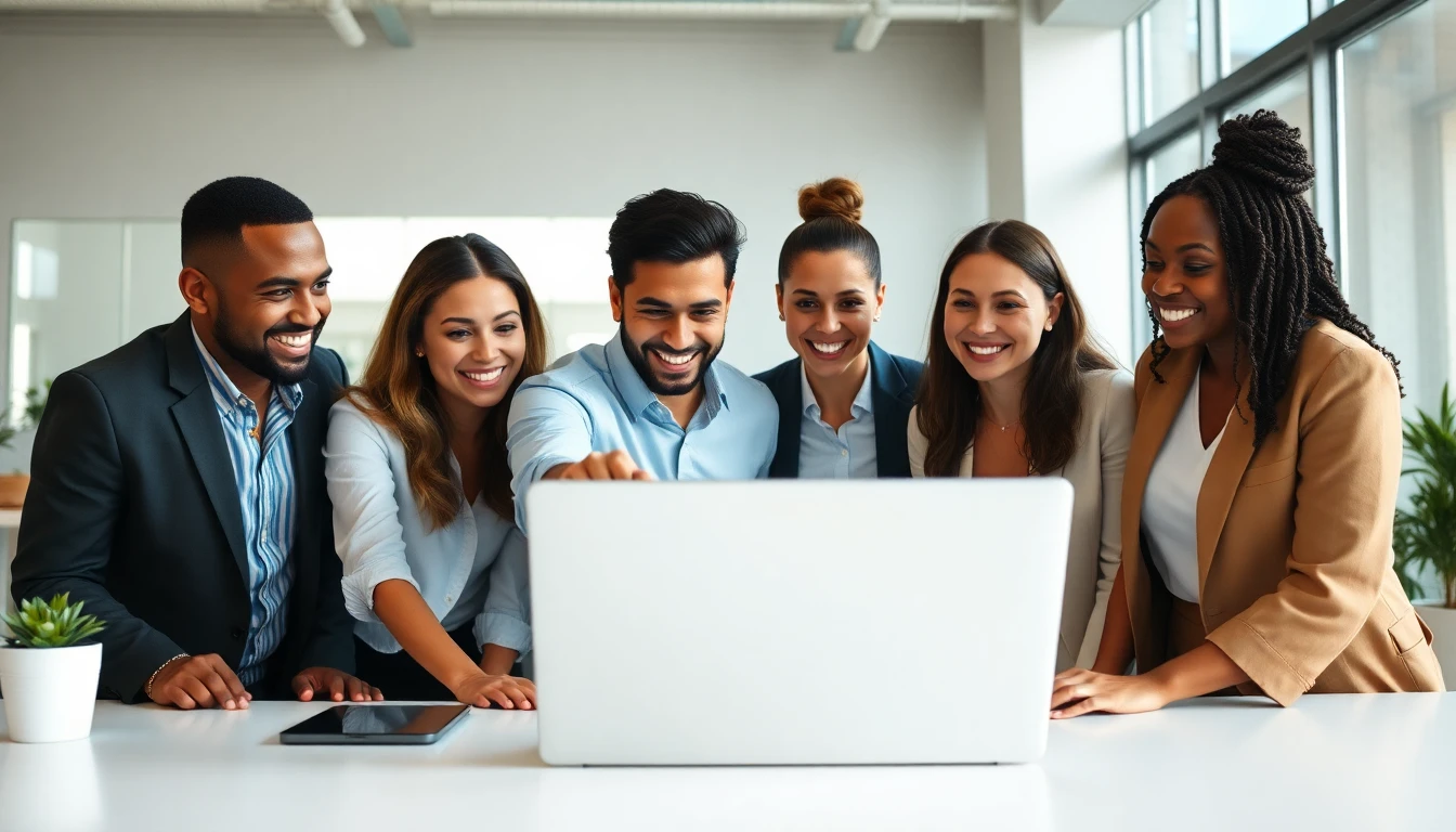 Business professionals collaborating